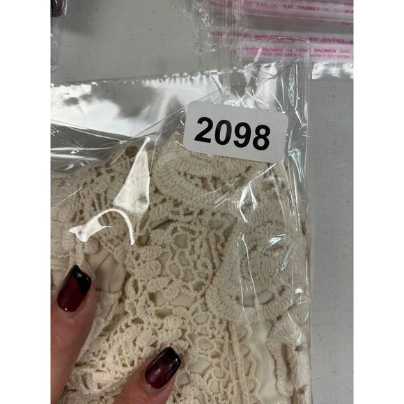 VTG Crochet Ruffled Booty Shorts Y2K Black Label‎ Sz M Coquette Boho Coachella - Picture 10 of 10